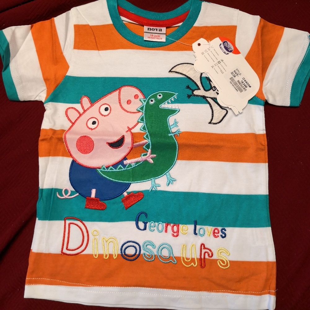 Geogre loves Dianosaurs peppa pig summer t-shirt